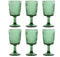 Set van bekers Home ESPRIT Groen Kristal 285 ml (6 Stuks)