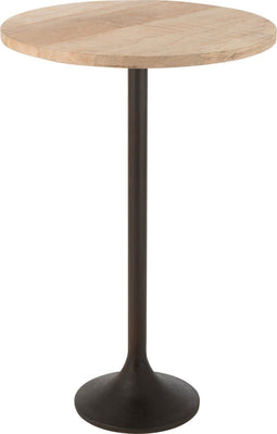 J-Line bartafel Mango - metaal/hout - naturel/zwart