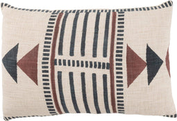 J-Line kussen Ethnisch - katoen - creme/bruin/zwart