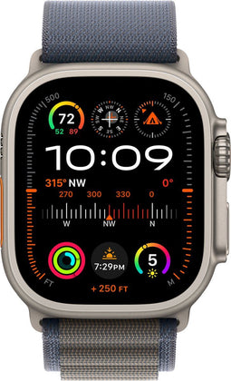 Apple Watch Ultra 2 - GPS Cellular - 49mm - Titanium Case met Blue Alpine Loop - Medium