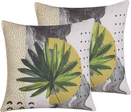 HOLCUS - Sierkussen set van 2 - Multicolor - 45 x 45 cm - Polyester