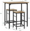 SoBuy OGT10-PF - Bistrotafel 3-delige set - 1x tafel + 2x stoelen - Bruin