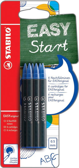 STABILO EASYoriginal - Penvulling 0,5 mm Medium - Blauw - Blister 6 stuks