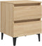 vidaXL - Nachtkastje - 40x35x50 - cm - bewerkt - hout - sonoma - eikenkleurig