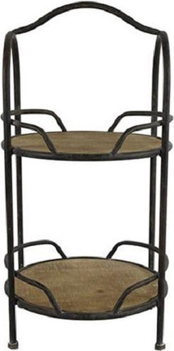 Non-branded Etagère Garson 34 X 67 Cm Staal/nikkel Zwart/bruin
