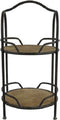 Non-branded Etagère Garson 34 X 67 Cm Staal/nikkel Zwart/bruin