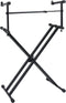 vidaXL - Keyboardstandaard - X-frame - dubbel - versterkt - zwart