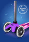 Micro Mini Micro scooter Deluxe Glow Plus LED | step / scooter in de kleur frosty roze voor kinderen van 2 tot 6 jaar | max 50 kg