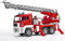 Bruder MAN Brandweerwagen - Speelgoedvoertuig - Draailadder waterpomp licht- en geluidsmodule - Rood