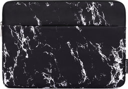 Laptophoes 13 Inch – Laptop Sleeve - Geschikt voor Macbook Air & Pro - Zwart Marmer