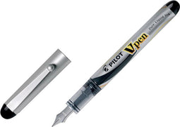 Vulpen Pilot V-pen zilver zwart | 12 stuks