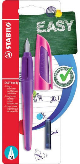 Vulpen STABILO Easybuddy rechtshandig paars/magenta blister | 5 stuks