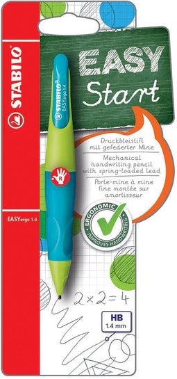 Vulpotlood STABILO Easyergo 1.4mm rechtshandig limoen/aquamarine blister | 5 stuks
