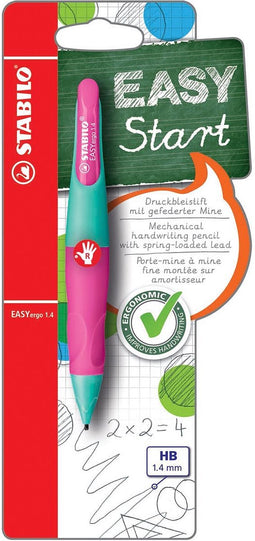Vulpotlood STABILO Easyergo 1.4mm rechtshandig turquoise/neon roze blister | 5 stuks