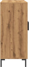 vidaXL - Dressoir - 90x34x80 - cm - bewerkt - hout - artisanaal - eikenkleurig