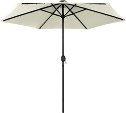 vidaXL - Parasol - met - LED-verlichting - en - aluminium - paal - 270 - cm - zandwit