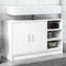 vidaXL - Wastafelkast - 90x29x55 - cm - bewerkt - hout - wit