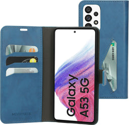 Mobiparts Galaxy A53 (2022) 5G - Classic Wallet Case - Ruimte voor pasjes - Blauw