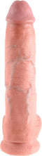 King Cock – 25.4 cm Dildo met Realistische Vormgeving Zuignap en Balzak voor Optimaal Penetratie - beigeig