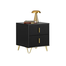 SoBuy FBT115-SCH - Nachtkastje - 2 schuifladen - Zwart 40x40x47cm