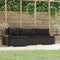 vidaXL - 4-delige - Loungeset - met - kussens - poly - rattan - zwart