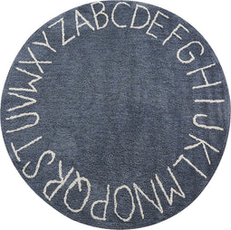 VURGUN - Vloerkleed - Blauw - ø 120 cm - Katoen