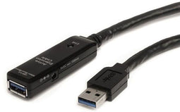 Startech.com USB 3.0 - Actieve Verlengkabel M/F - 5m - Zwart