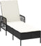 vidaXL - Ligbedden - 2 - stuks - met - Kussens - en - Tafel - Zwart - Poly - Rattan