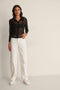 NA-KD Wide Leg Raw Hem - Dames Jeans - Maat 36 - Gebroken wit