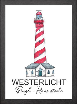 VUURTOREN WESTERLICHT A2 POSTER IN LIJST - JOYIN