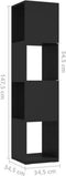 vidaXL - Draaikast - 34,5x34,5x75,5 - cm - spaanplaat - zwart