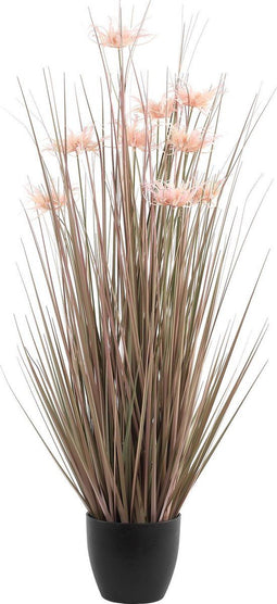 PTMD Leaves Plant Kunstgras - 56 x 54 x 90 cm - Plastic pot - Roze