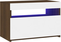 vidaXL - Tv-meubel - met - LED-verlichting - 60x35x40 - cm - bruin - eikenkleur