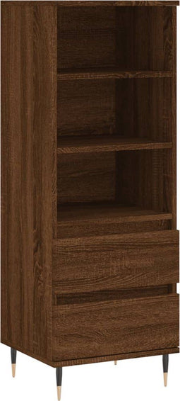 vidaXL - Hoge - kast - 40x36x110 - cm - bewerkt - hout - bruineiken