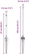 vidaXL - Hekposten - met - Spike - - - 7 - stuks - Ø32 - mm, - 60 - cm, - Gegalvaniseerd - Staal