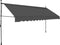 vidaXL - Luifel - handmatig - uitschuifbaar - met - LED - 400 - cm - antracietkleurig