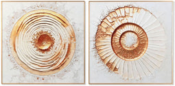 Esprit - Schilderij - Gouden Cirkels - Wit 80 x 80 cm (2 stuks)