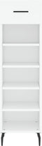 vidaXL - Schoenenkast - 30x35x105 - cm - bewerkt - hout - wit