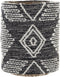 Mand DKD Home Decor 27 x 27 x 32 cm Natuurlijk Zwart Wit Ikat Jute Franjes Boho