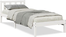 vidaXL - Bedframe - extra - lang - zonder - matras - grenenhout - wit - 100x220 - cm