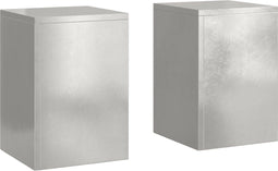 vidaXL - Buitenplantenstands - Pilaren - 2 - stuks - 24x24x35 - cm - RVS