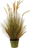 Kunst Stekelkamgras in pot 105 cm - bruin-groen