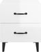 vidaXL - Nachtkastje - 40x35x47 - cm - hoogglans - wit