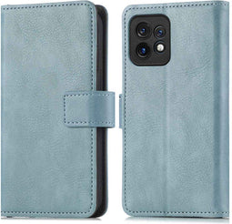 iMoshion Hoesje Geschikt voor Motorola Edge 40 Pro Hoesje Met Pasjeshouder - iMoshion Luxe Bookcase - Lichtblauw