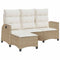 vidaXL - Verstelbare - tuinbank - met - kussens - L-vormig - beige - poly - rattan