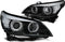 Koplampen Xenon D2S - voor BMW E60/E61 2003-2004 - LED angel eyes - zwart
