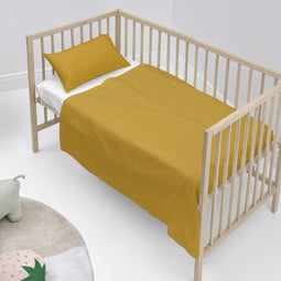 Happy Friday Sheet set 2 pieces Basic 120x180 cm (Cot bed) Mustard