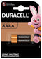 Duracell AAAA - Alkaline batterij 1,5V - Langdurige levensduur met Duralock Power Preserve technologie (2 stuks)