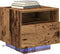vidaXL - Nachtkastjes - met - LED-lampen - 2 - stuks - Oude - Hout - 40x39x37 - cm