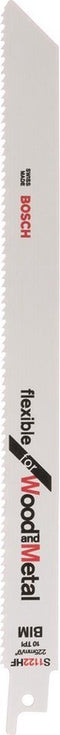Bosch S 1122 HF - Reciprozaagblad - Voor hout met spijkers en metaal - 225 mm (1 stuk)